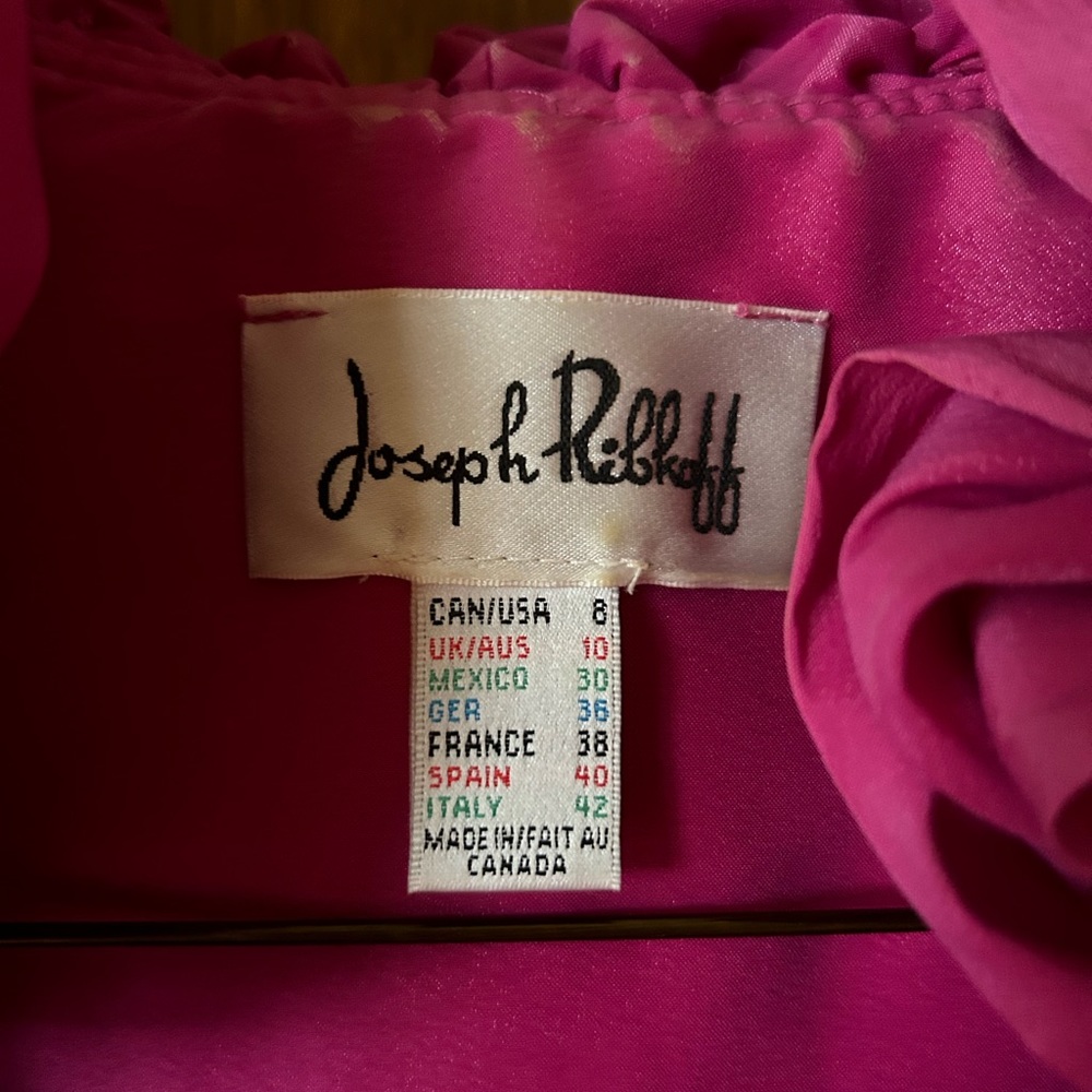Joseph Ribkoff Fuchsia Ruffle Front Blouse - Picture 5 of 5